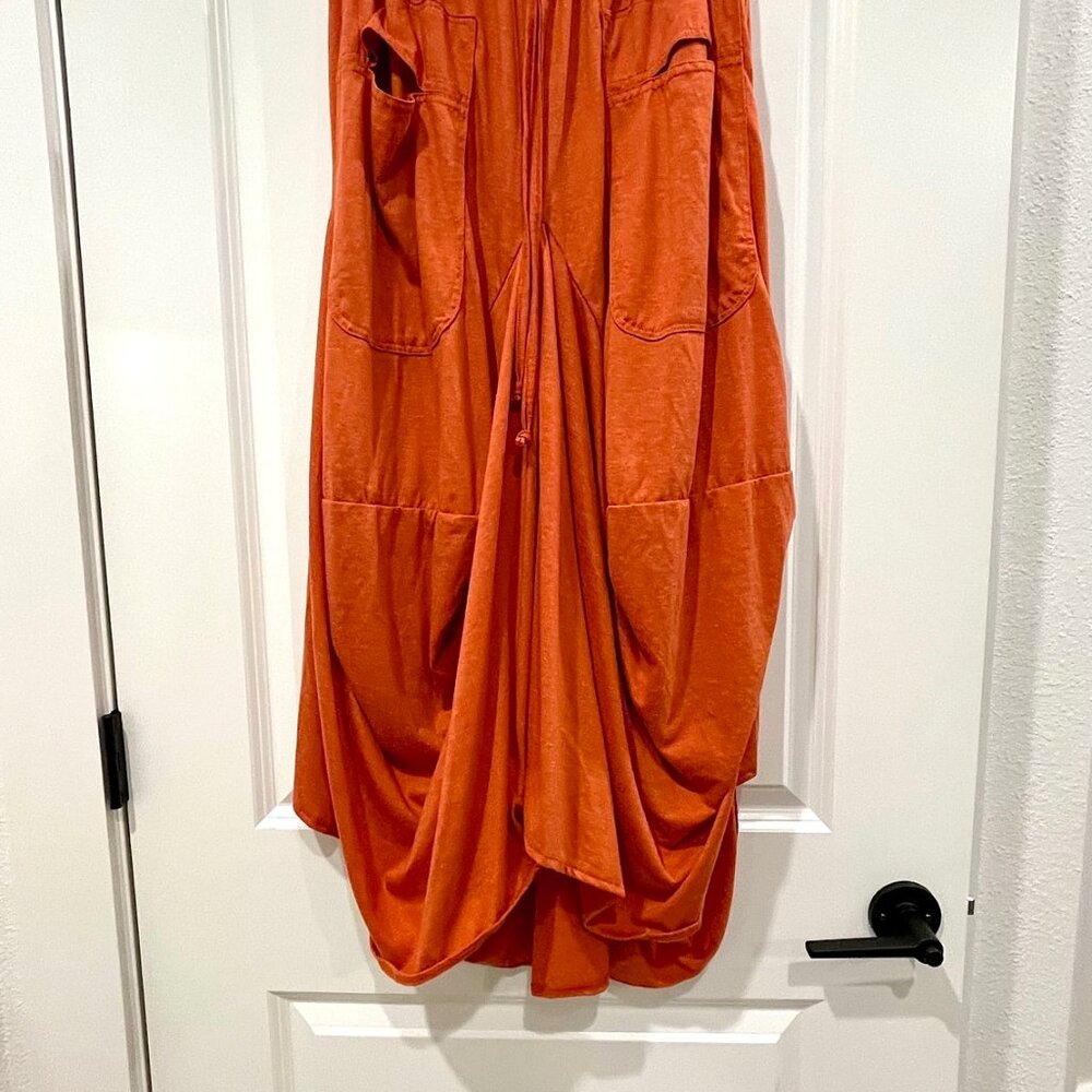 Thaluta Organic Cotton Burnt Orange Maxi Skirt Pockets Boho Ethical Festival-OS - Picture 13 of 14